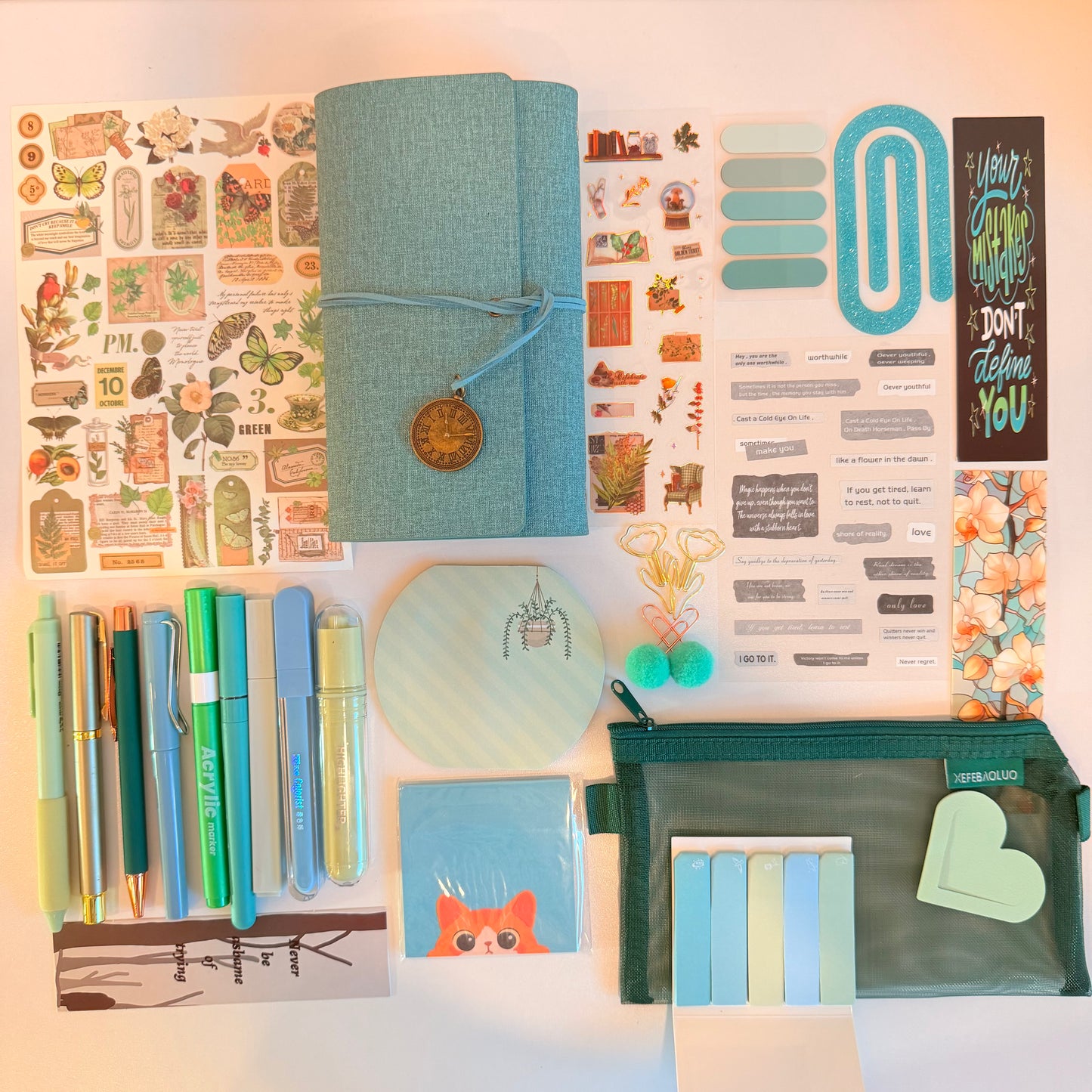 Teal Aesthetic Stationery Set ā Fresh & Minimal Vibes