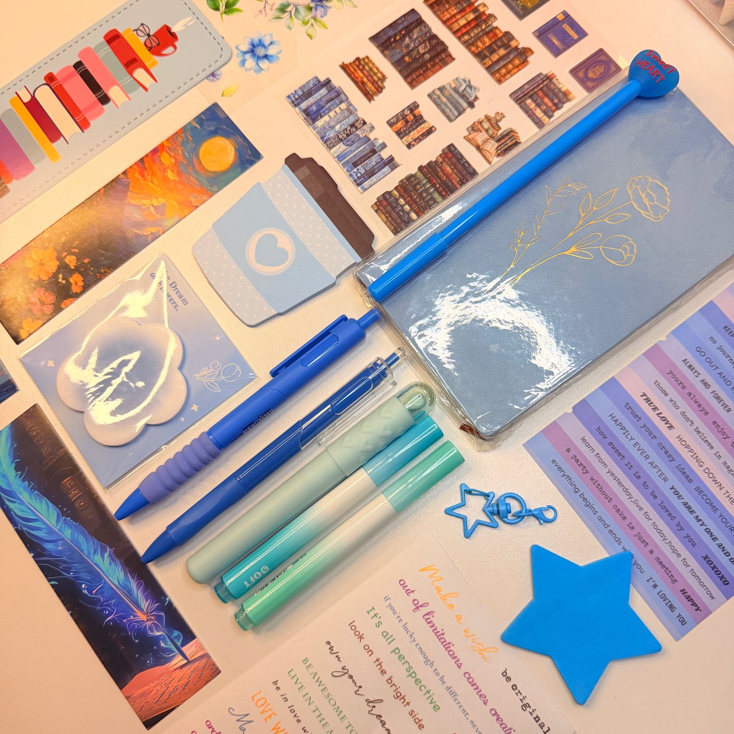 Blue Aesthetic Stationery Box – Cute Journaling Kit & Study Set 💙✨