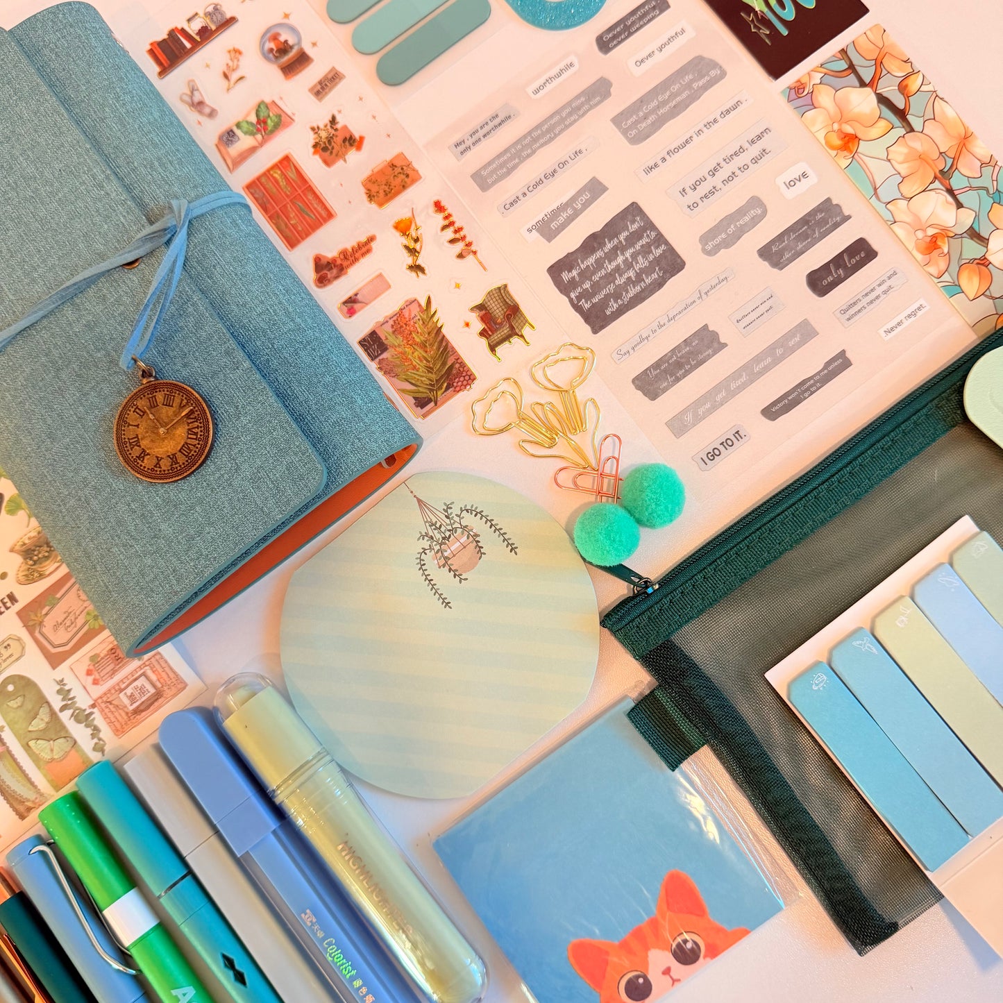 Teal Aesthetic Stationery Set – Fresh & Minimal Vibes