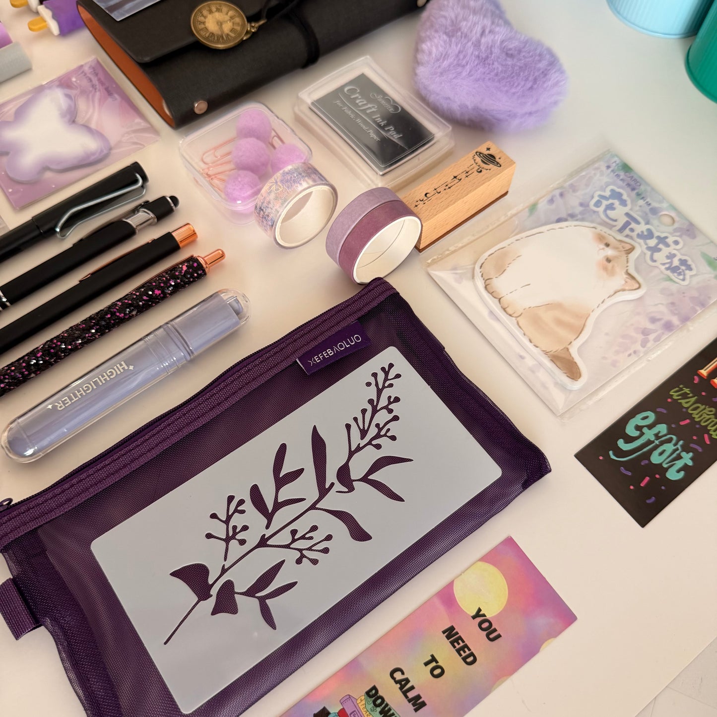 Black & Lilac Stationery Gift Box