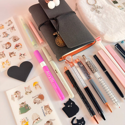 Black & White Cat Lovers Stationery Set