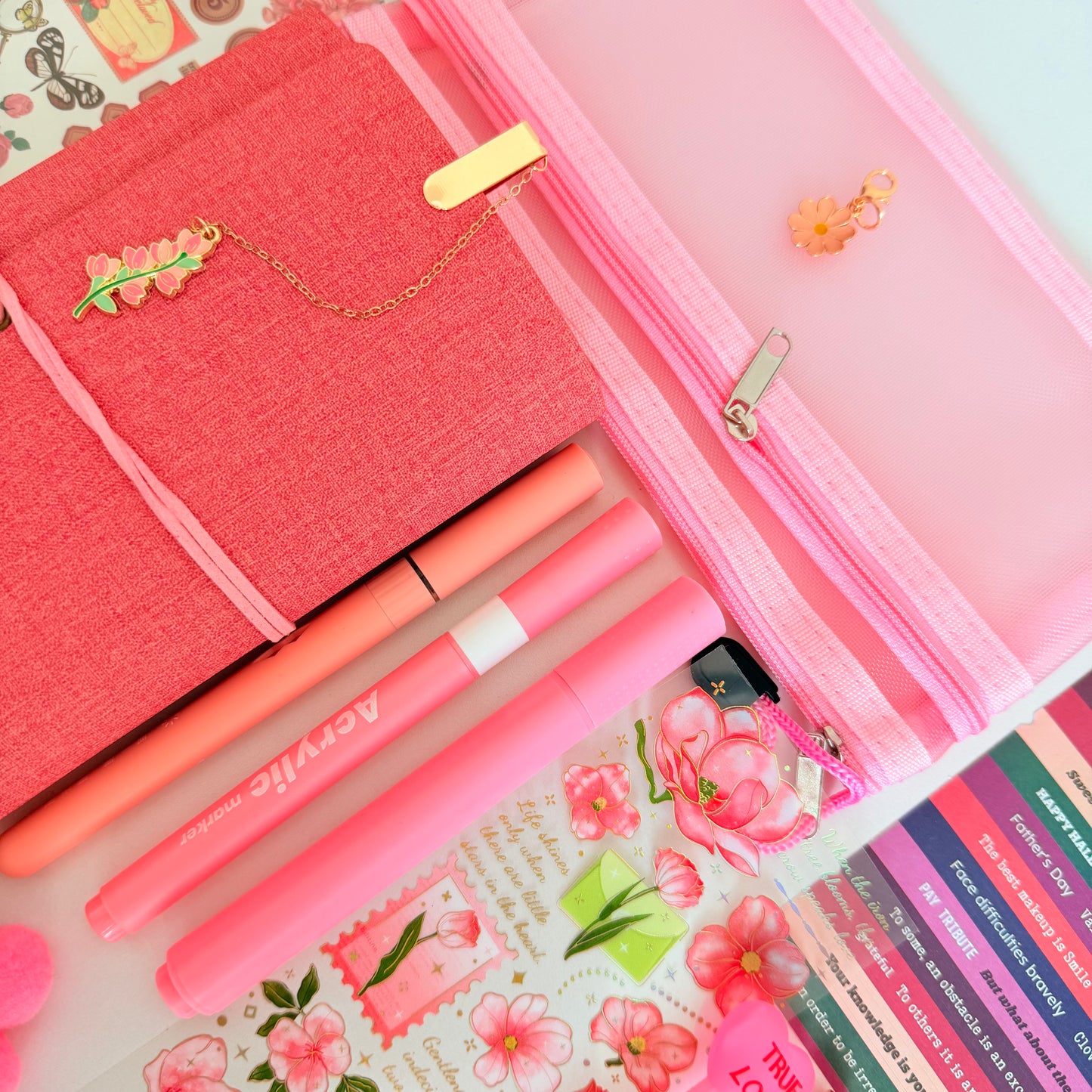 Pink Bloom Stationery Box 🌸