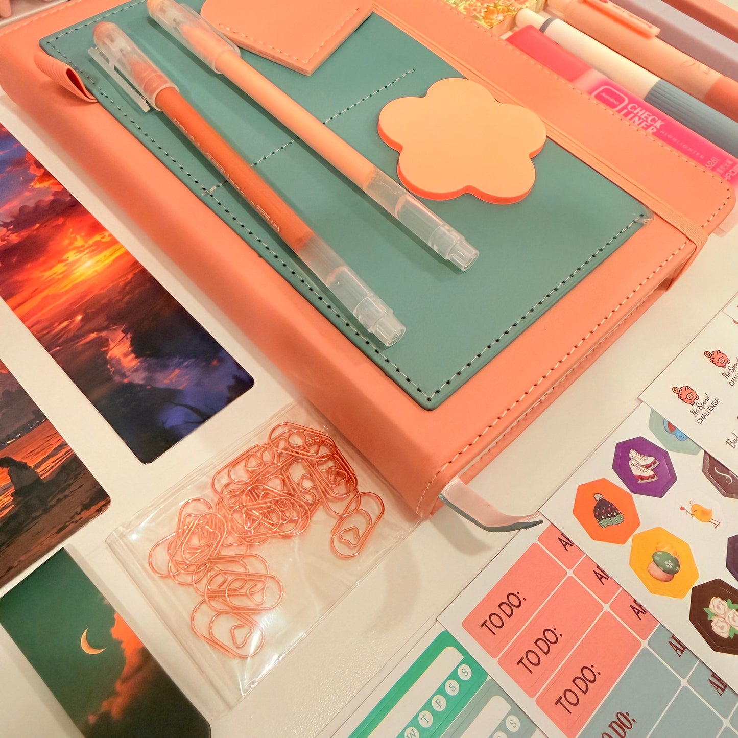 Pastel Planner Stationery Set – Aesthetic Notebook, Stickers, Pens & Accessories Kit