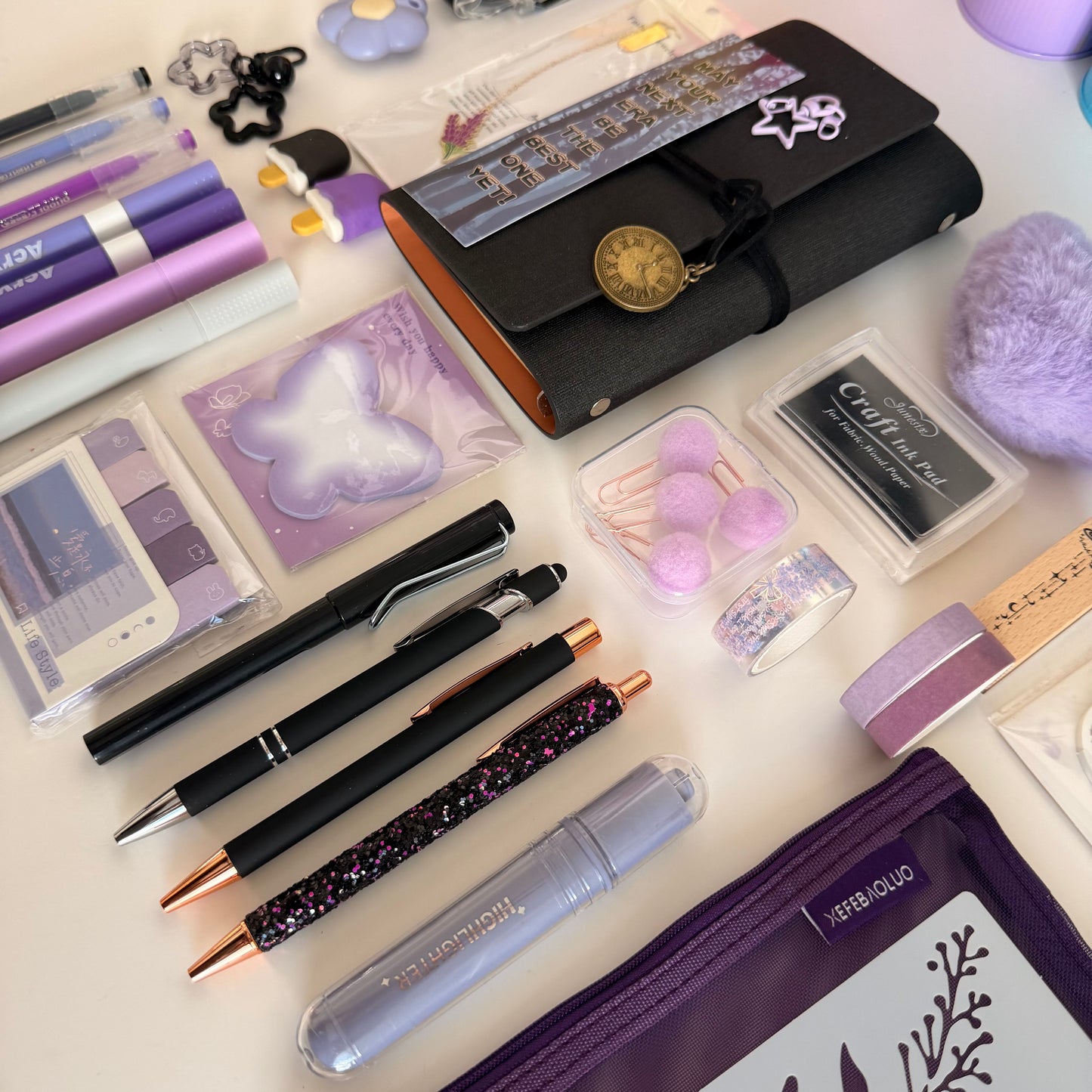 Black & Lilac Stationery Gift Box