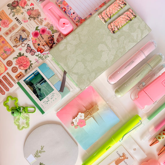 Green & Pink Stationery Gift Set