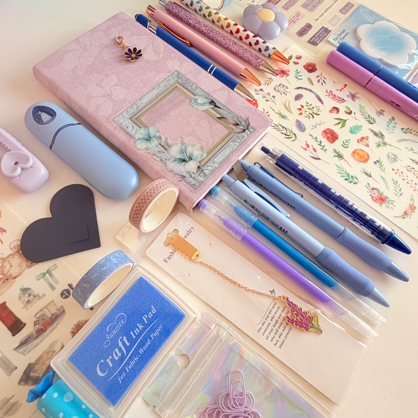 Lavender & Sky Blue Journal & Stationery Set