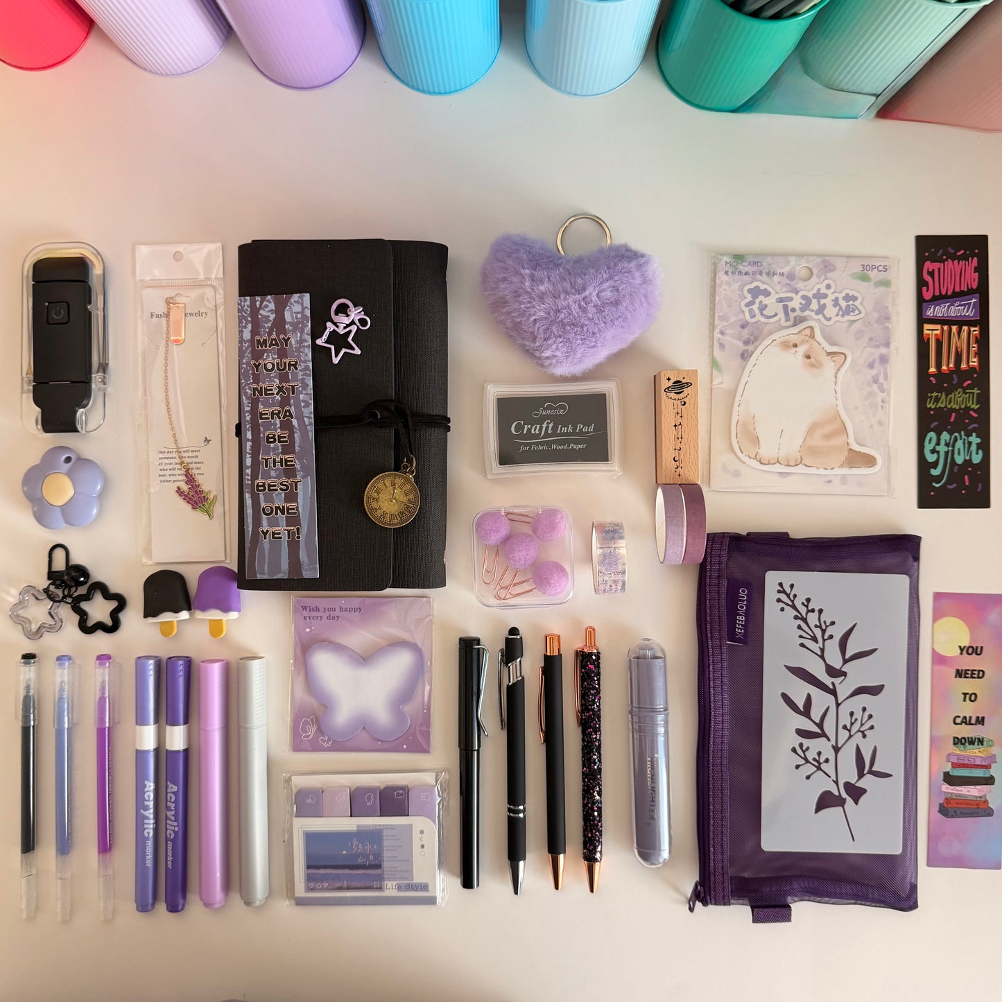 Black & Lilac Stationery Gift Box