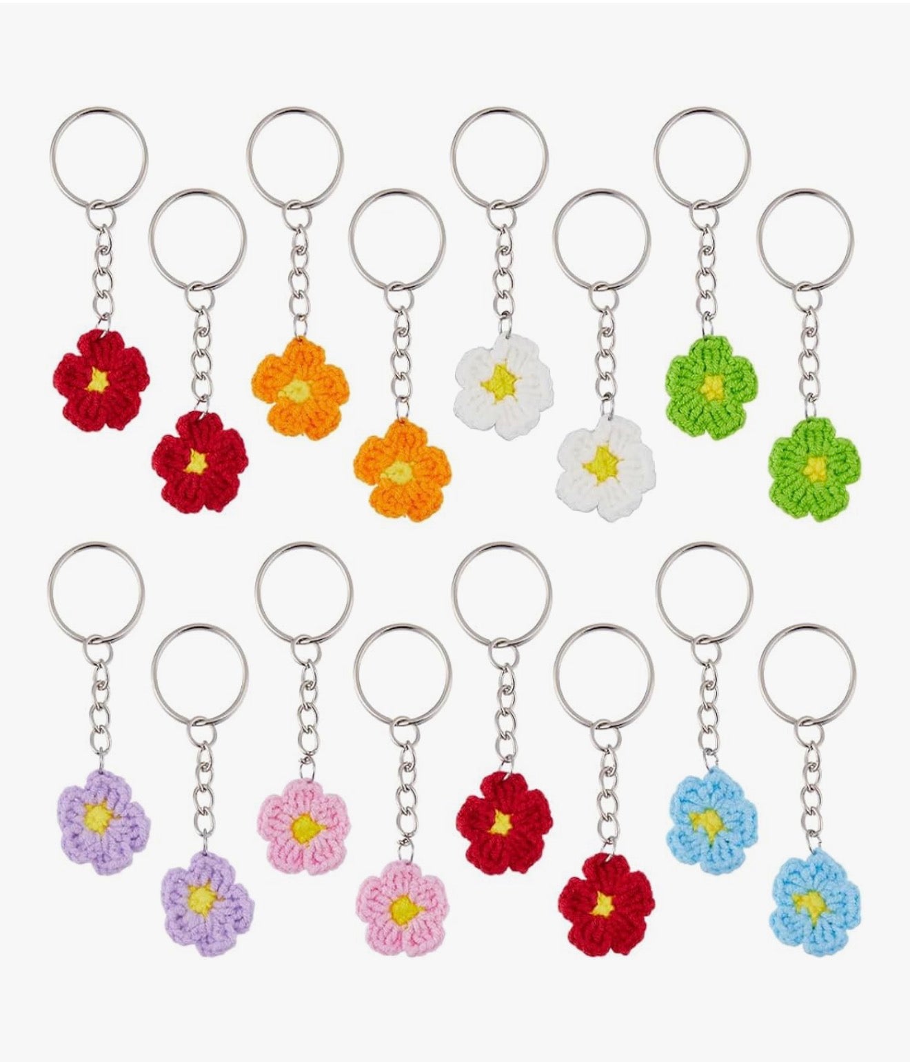 Kawaii Amigurumi Flower Keychain – Cute Crochet Accessory