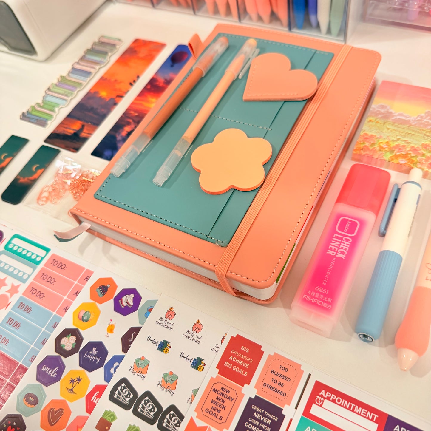 Pastel Planner Stationery Set – Aesthetic Notebook, Stickers, Pens & Accessories Kit