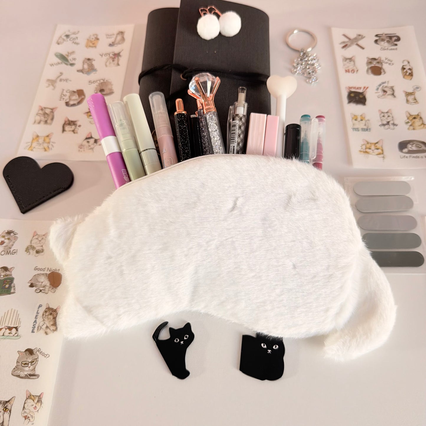 Black & White Cat Lovers Stationery Set