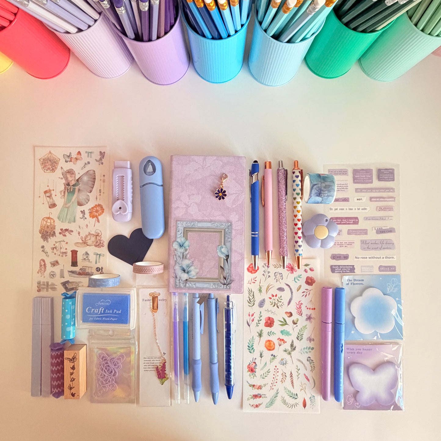 Lavender & Sky Blue Journal & Stationery Set