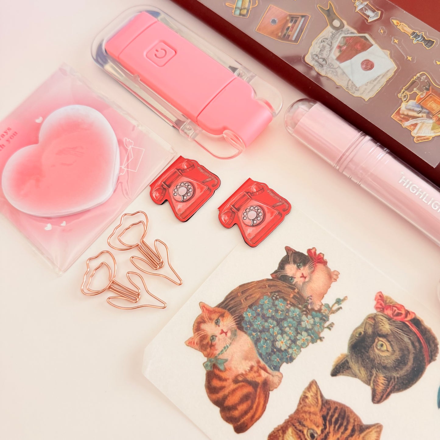 Brown & Pink Cozy Stationery Set