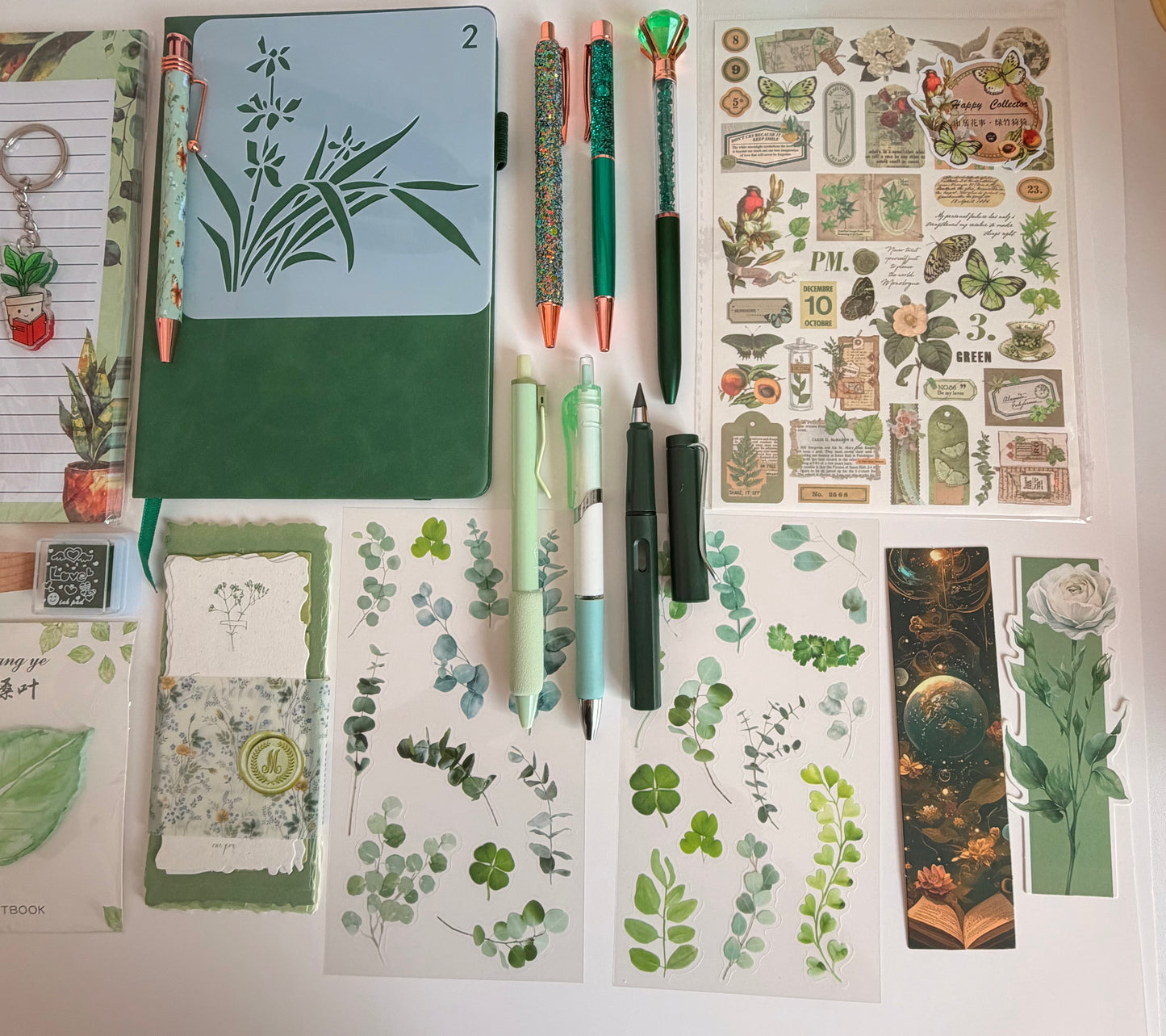 Botanical Green Stationery Gift Set