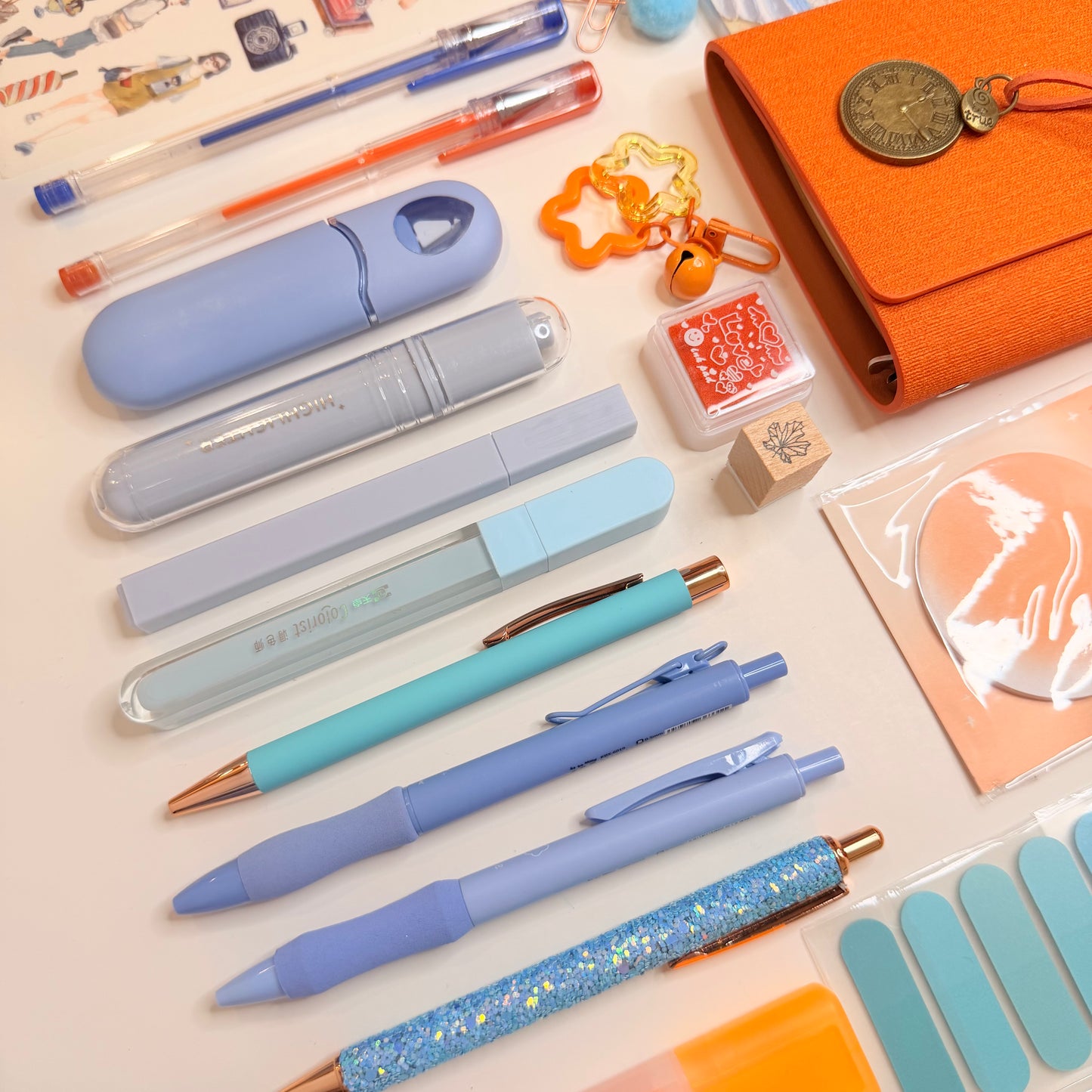 Orange & Blue Stationery Set 🧡🩵