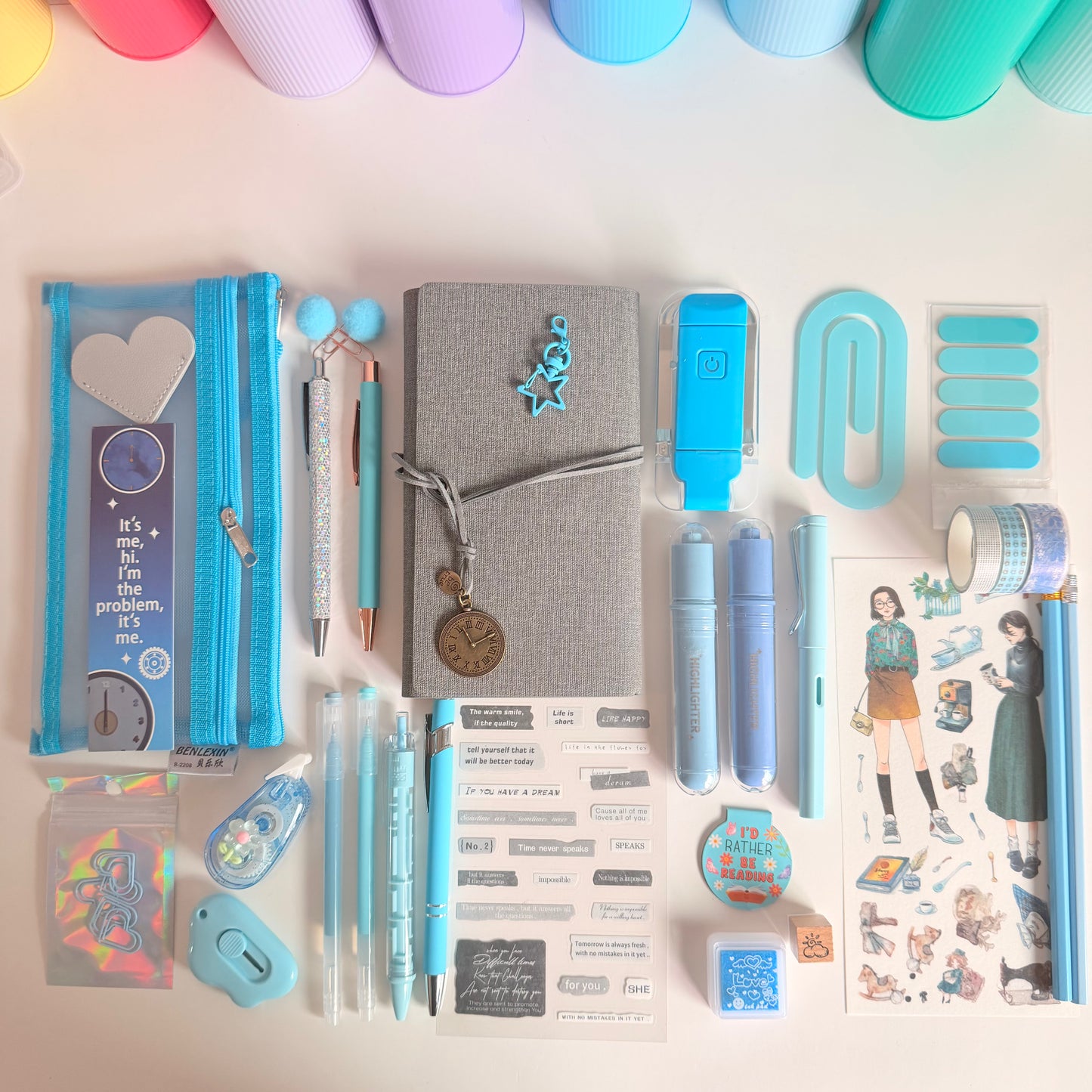 Blue & Gray Stationery Bundle