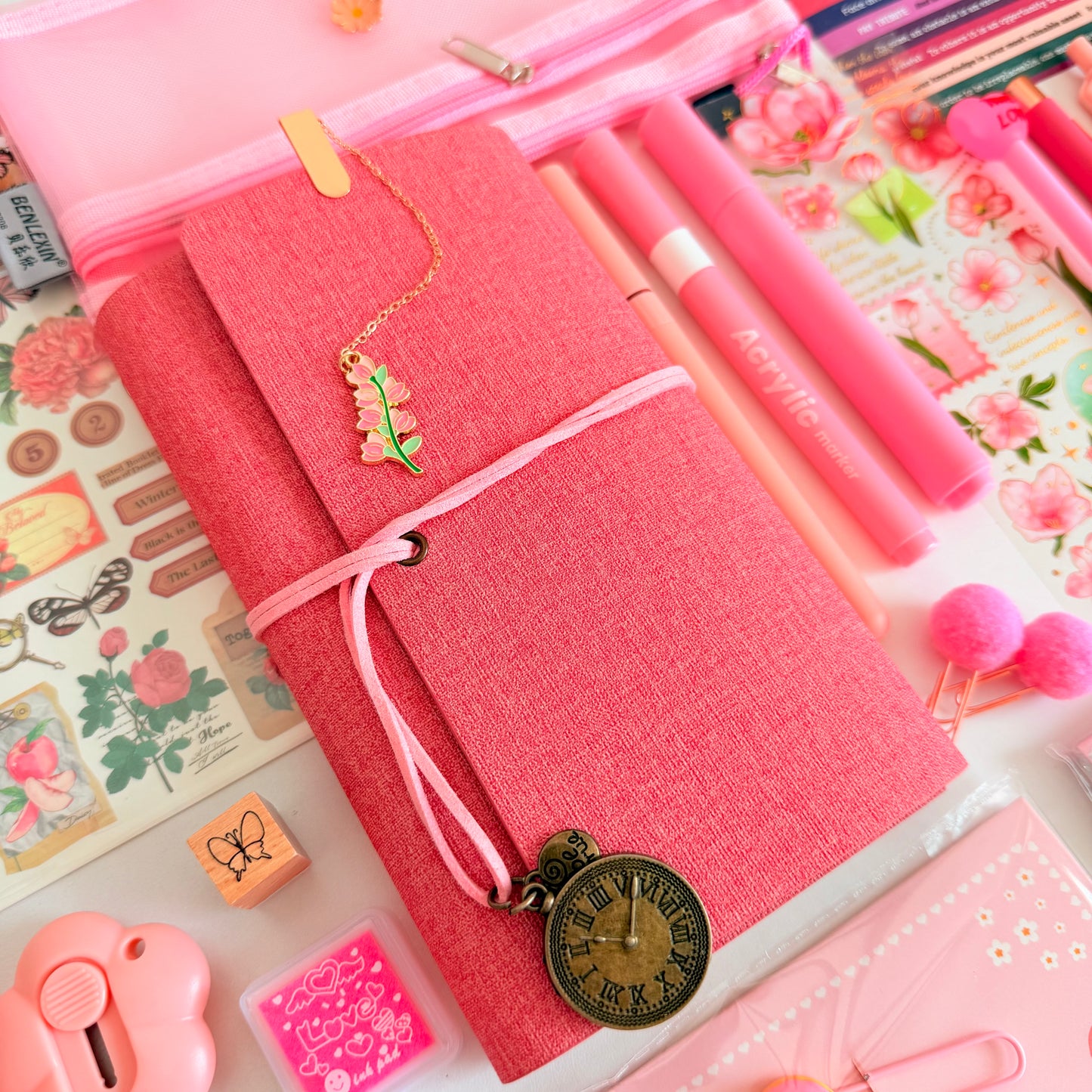 Pink Bloom Stationery Box 🌸