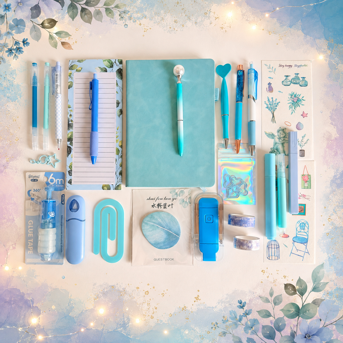 Blue Aesthetic Stationery Gift Set – Cute Desk & Journaling Essentials