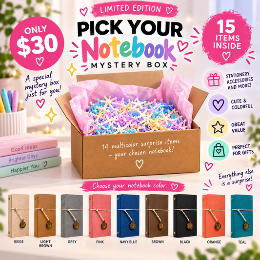 Limited Edition Pick Your Notebook Mystery Box – 15-Item Stationery Surprise